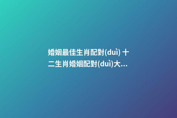 婚姻最佳生肖配對(duì) 十二生肖婚姻配對(duì)大全-第1張-觀點(diǎn)-玄機(jī)派